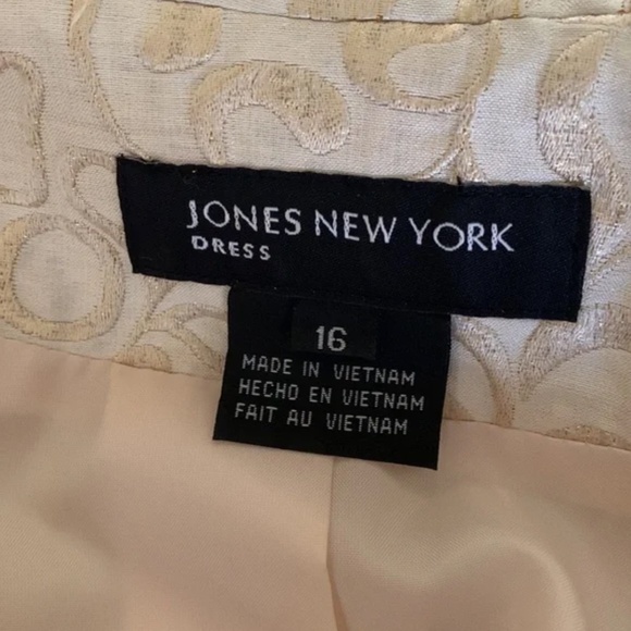 JONES NEW YORK CREAM SILK SKIRT SUIT 16 WEDDING MOTHER OF BRIDE - Picture 10 of 12